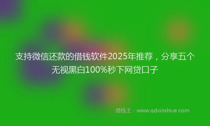 支持微信还款的借钱软件2025年推荐，分享五个无视黑白100%秒下网贷口子