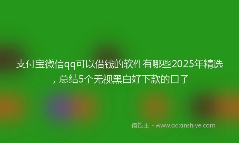 支付宝微信qq可以借钱的软件有哪些2025年精选，总结5个无视黑白好下款的口子
