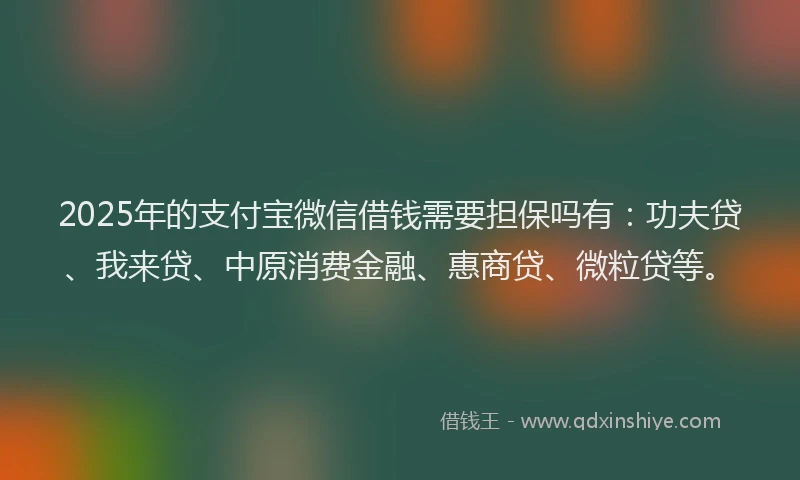 2025年的支付宝微信借钱需要担保吗有：功夫贷、我来贷、中原消费金融、惠商贷、微粒贷等。
