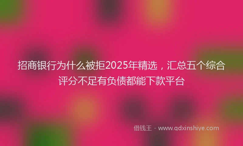 招商银行为什么被拒2025年精选，汇总五个综合评分不足有负债都能下款平台