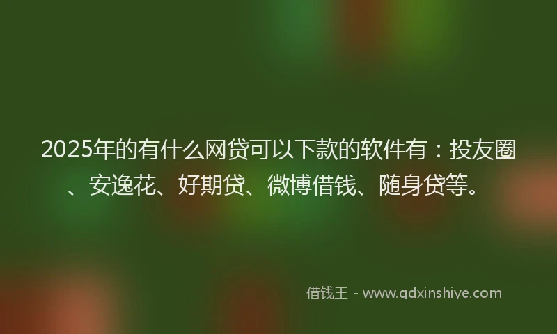 2025年的有什么网贷可以下款的软件有：投友圈、安逸花、好期贷、微博借钱、随身贷等。