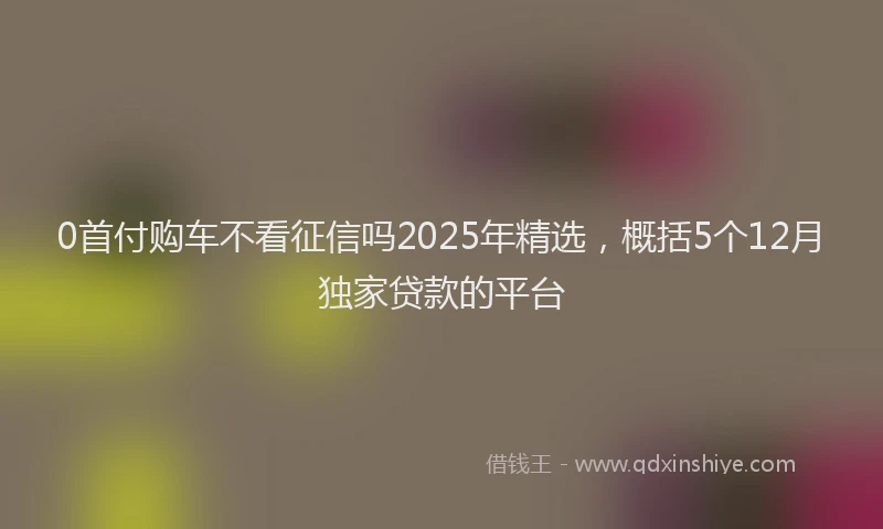 0首付购车不看征信吗2025年精选，概括5个12月独家贷款的平台