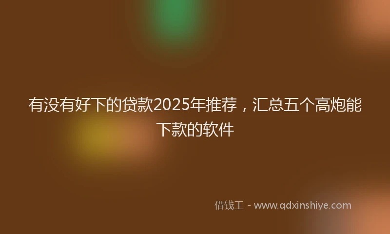 有没有好下的贷款2025年推荐，汇总五个高炮能下款的软件