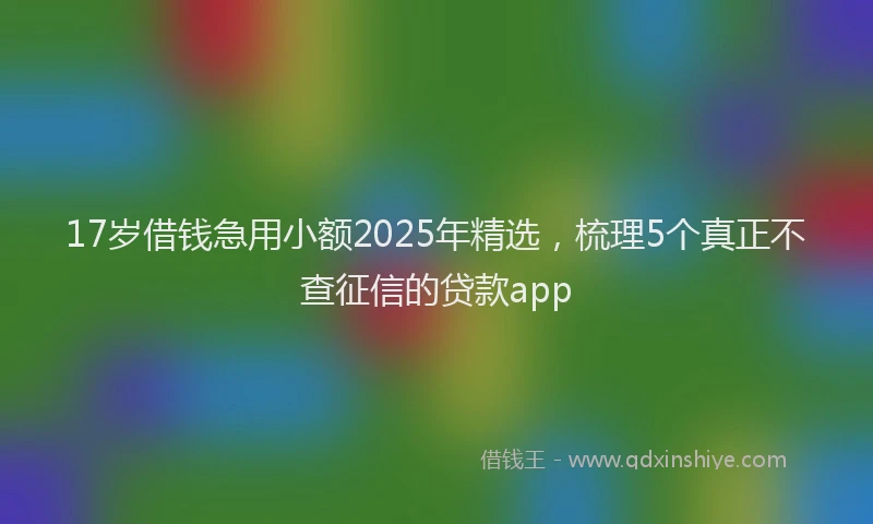 17岁借钱急用小额2025年精选，梳理5个真正不查征信的贷款app