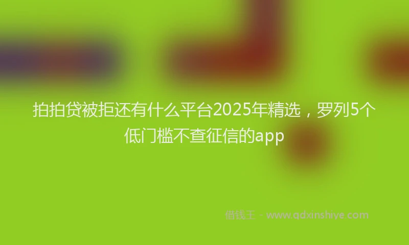拍拍贷被拒还有什么平台2025年精选，罗列5个低门槛不查征信的app