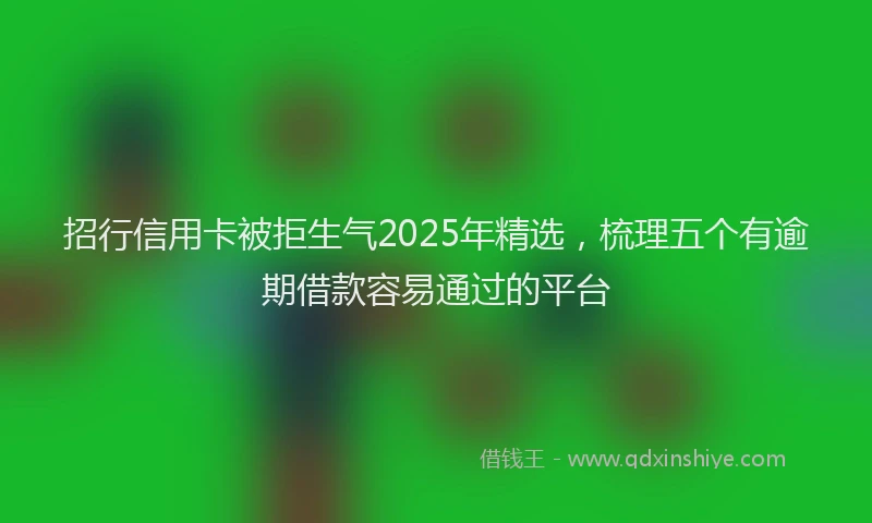 招行信用卡被拒生气2025年精选，梳理五个有逾期借款容易通过的平台