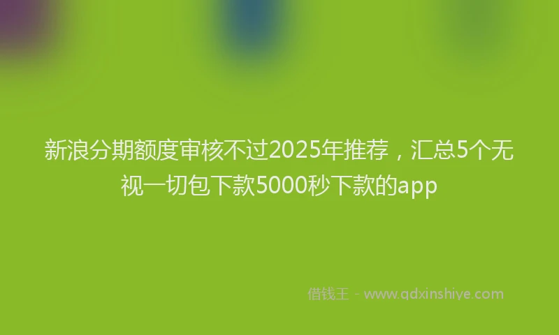 新浪分期额度审核不过2025年推荐，汇总5个无视一切包下款5000秒下款的app