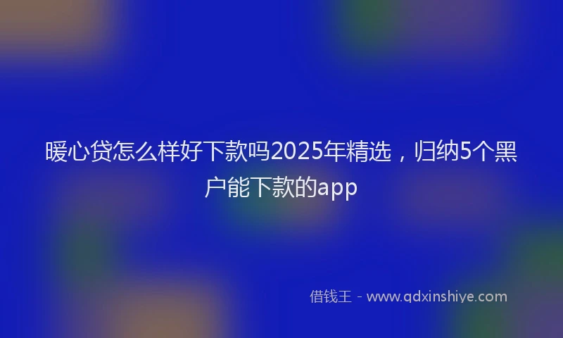 暖心贷怎么样好下款吗2025年精选，归纳5个黑户能下款的app