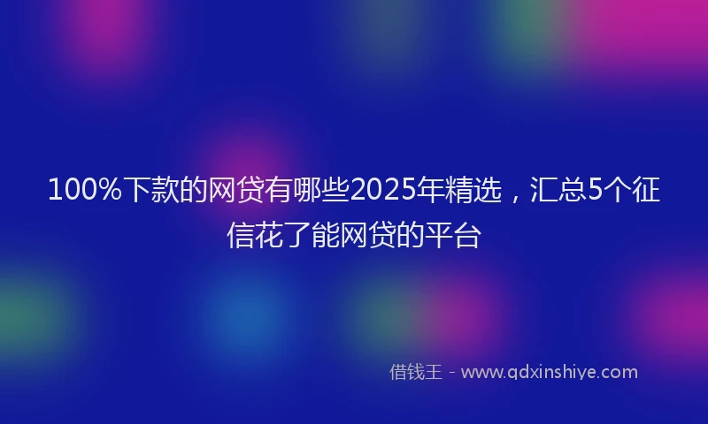 100%下款的网贷有哪些2025年精选，汇总5个征信花了能网贷的平台