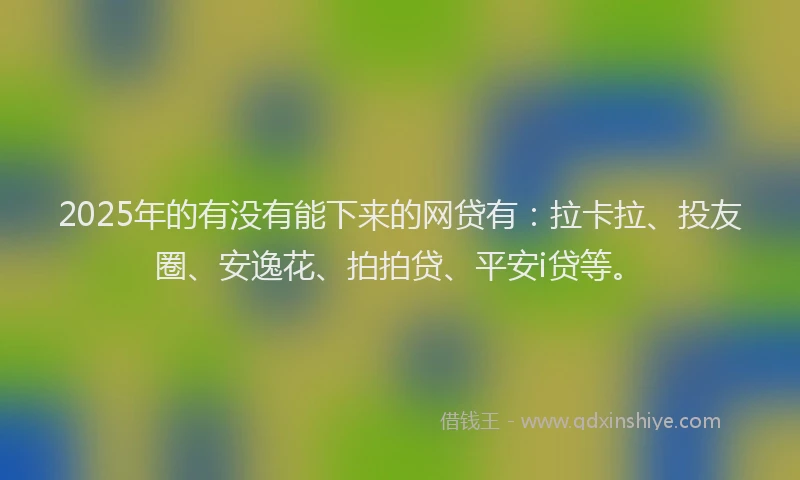 2025年的有没有能下来的网贷有：拉卡拉、投友圈、安逸花、拍拍贷、平安i贷等。