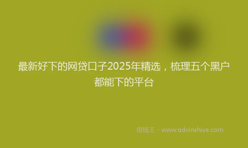 最新好下的网贷口子2025年精选，梳理五个黑户都能下的平台