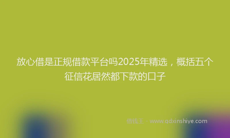 放心借是正规借款平台吗2025年精选，概括五个征信花居然都下款的口子