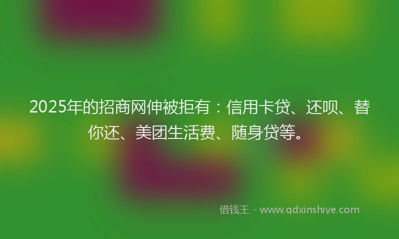 2025年的招商网伸被拒有：信用卡贷、还呗、替你还、美团生活费、随身贷等。