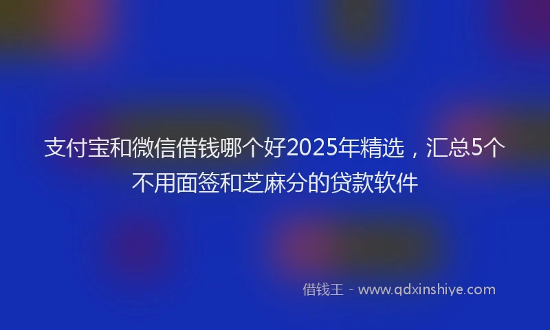 支付宝和微信借钱哪个好2025年精选，汇总5个不用面签和芝麻分的贷款软件