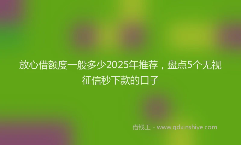 放心借额度一般多少2025年推荐，盘点5个无视征信秒下款的口子
