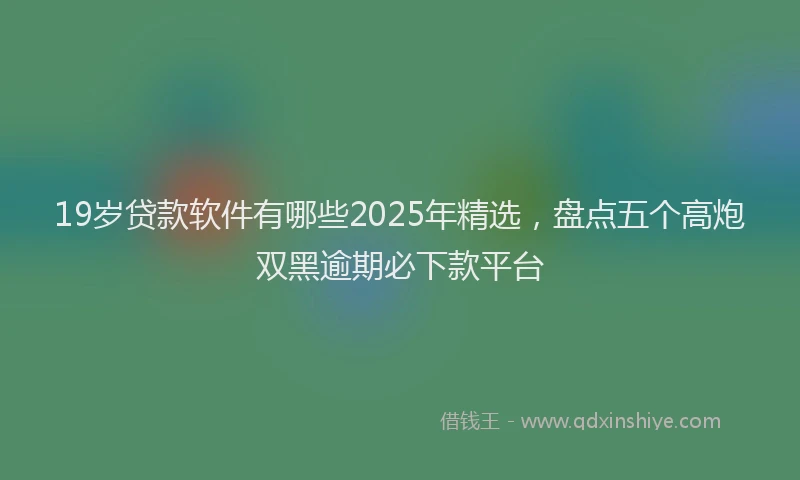 19岁贷款软件有哪些2025年精选，盘点五个高炮双黑逾期必下款平台