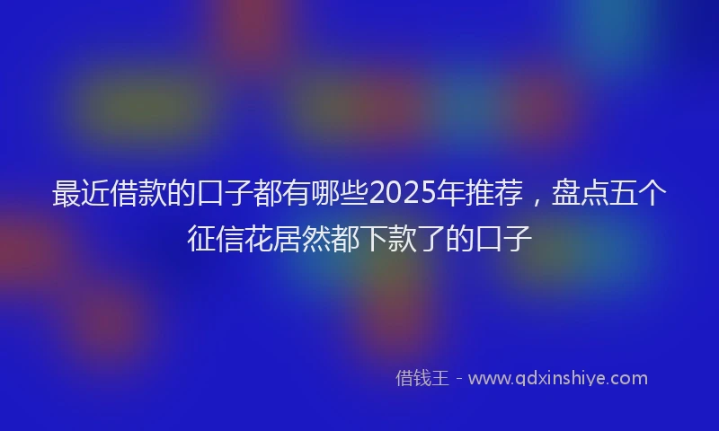 最近借款的口子都有哪些2025年推荐，盘点五个征信花居然都下款了的口子