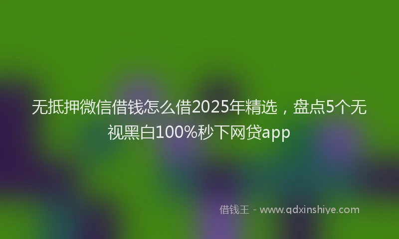 无抵押微信借钱怎么借2025年精选，盘点5个无视黑白100%秒下网贷app