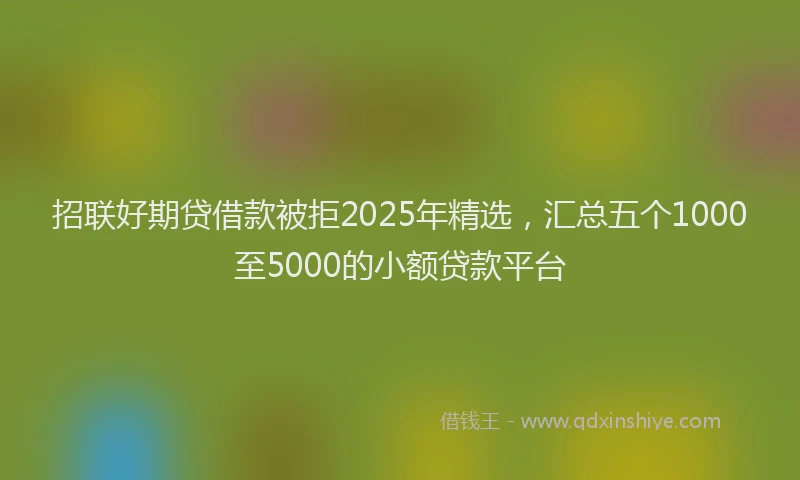 招联好期贷借款被拒2025年精选，汇总五个1000至5000的小额贷款平台