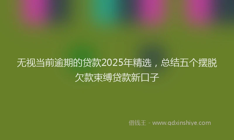 无视当前逾期的贷款2025年精选，总结五个摆脱欠款束缚贷款新口子