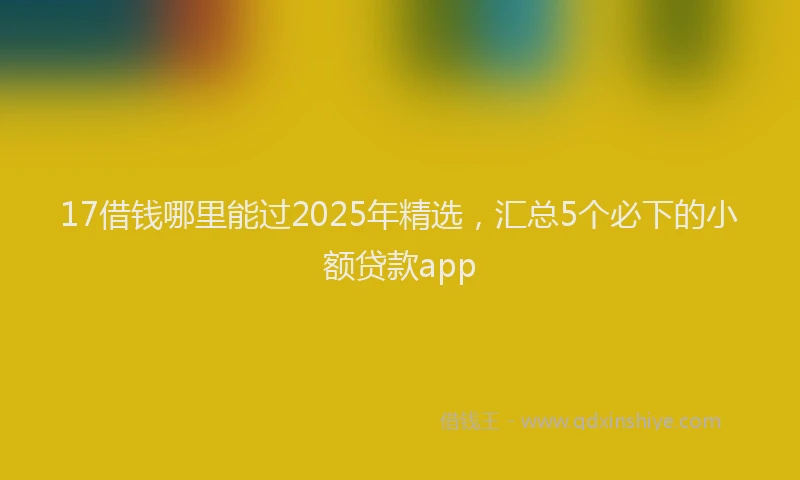 17借钱哪里能过2025年精选，汇总5个必下的小额贷款app