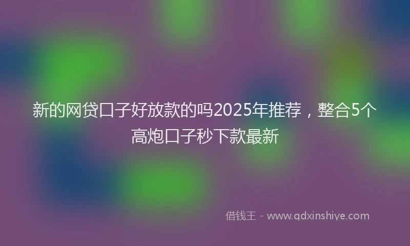 新的网贷口子好放款的吗2025年推荐，整合5个高炮口子秒下款最新