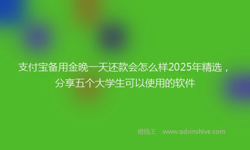 支付宝备用金晚一天还款会怎么样2025年精选，分享五个大学生可以使用的软件