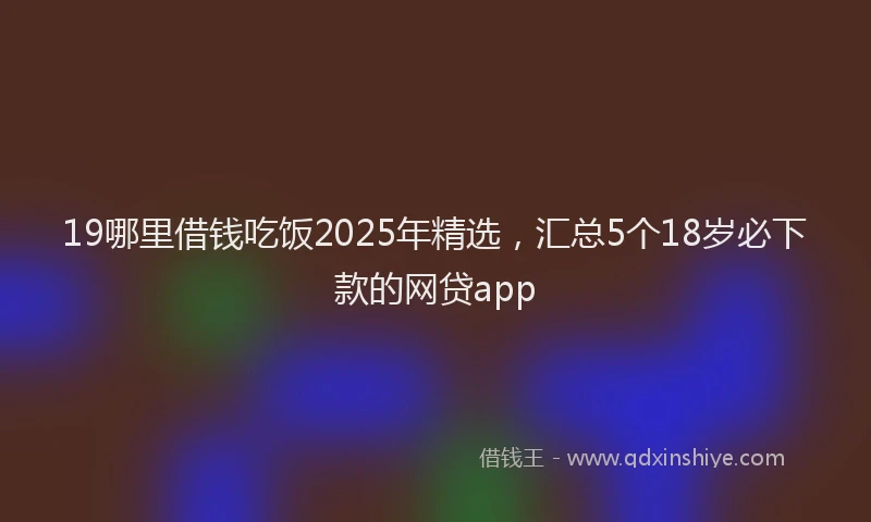 19哪里借钱吃饭2025年精选,汇总5个18岁必下款的网贷app