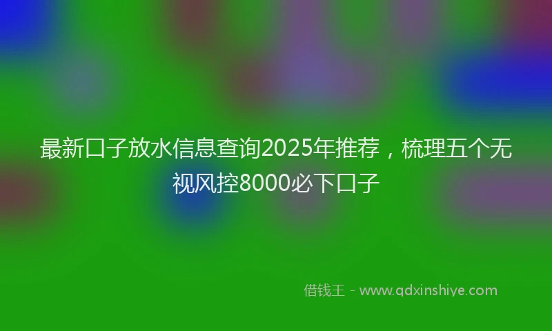 最新口子放水信息查询2025年推荐，梳理五个无视风控8000必下口子