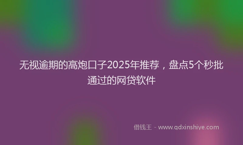 无视逾期的高炮口子2025年推荐，盘点5个秒批通过的网贷软件