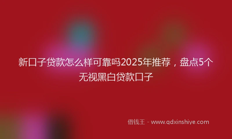 新口子贷款怎么样可靠吗2025年推荐，盘点5个无视黑白贷款口子