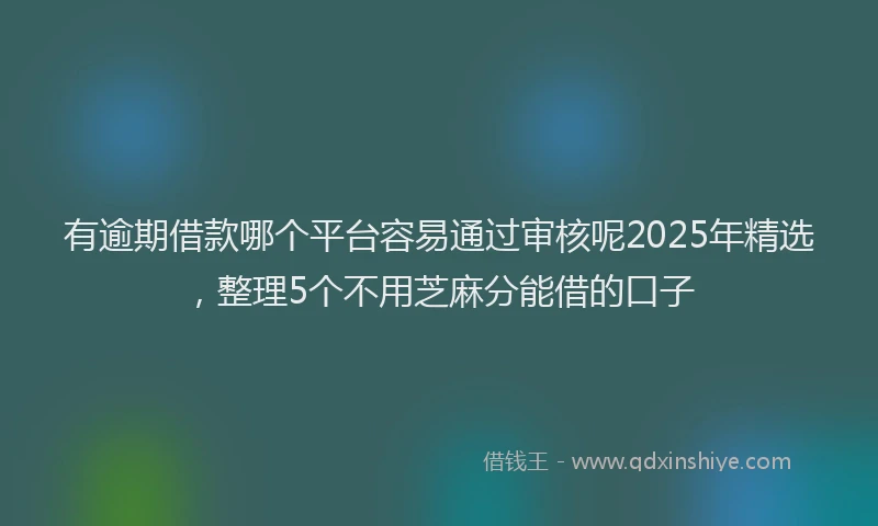 有逾期借款哪个平台容易通过审核呢2025年精选，整理5个不用芝麻分能借的口子