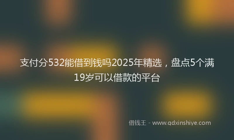 支付分532能借到钱吗2025年精选，盘点5个满19岁可以借款的平台
