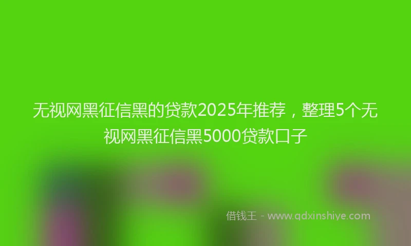 无视网黑征信黑的贷款2025年推荐，整理5个无视网黑征信黑5000贷款口子