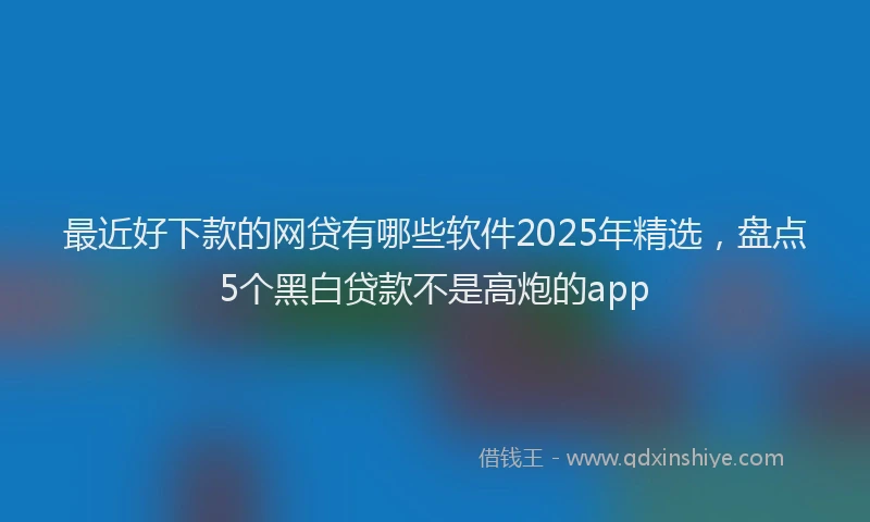 最近好下款的网贷有哪些软件2025年精选，盘点5个黑白贷款不是高炮的app
