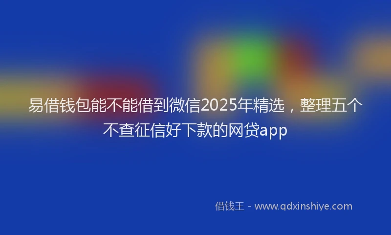 易借钱包能不能借到微信2025年精选，整理五个不查征信好下款的网贷app