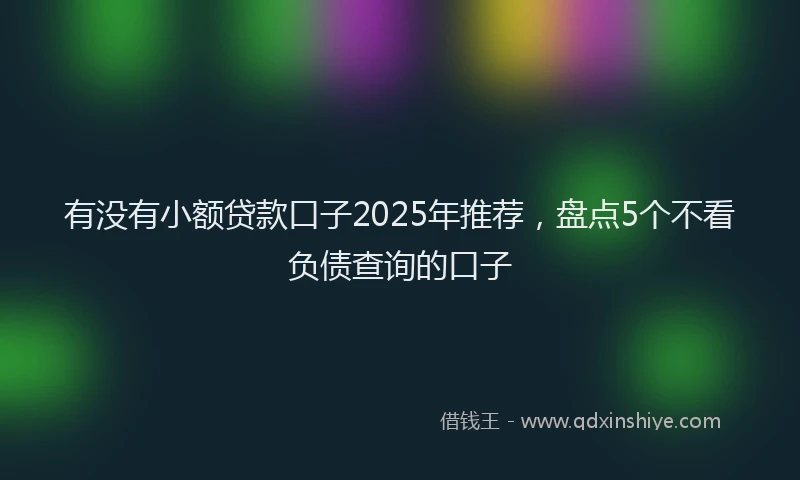 有没有小额贷款口子2025年推荐，盘点5个不看负债查询的口子
