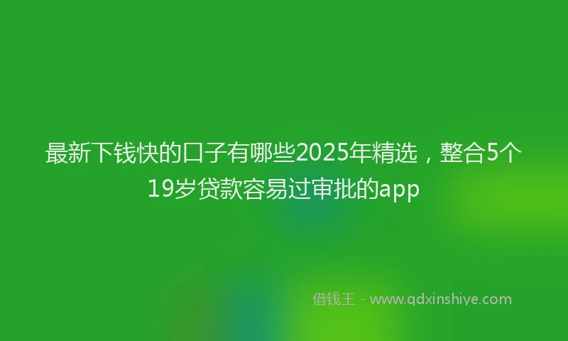 最新下钱快的口子有哪些2025年精选，整合5个19岁贷款容易过审批的app