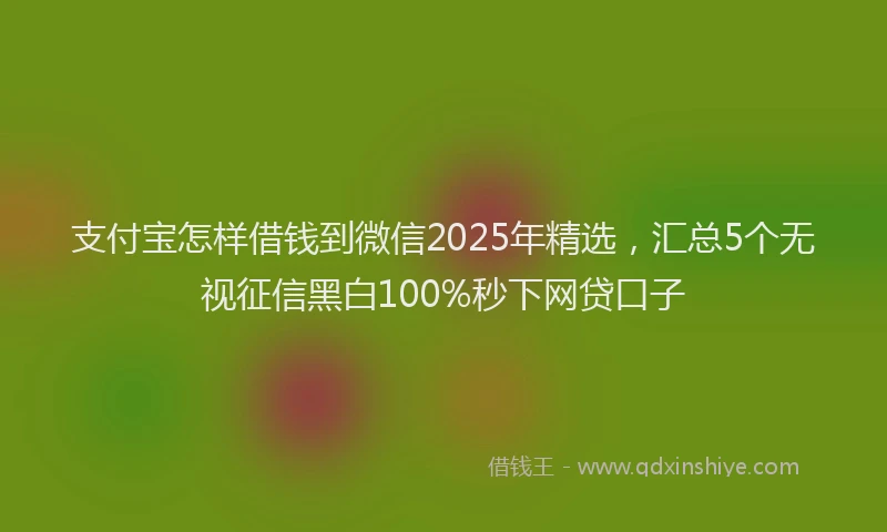 支付宝怎样借钱到微信2025年精选，汇总5个无视征信黑白100%秒下网贷口子