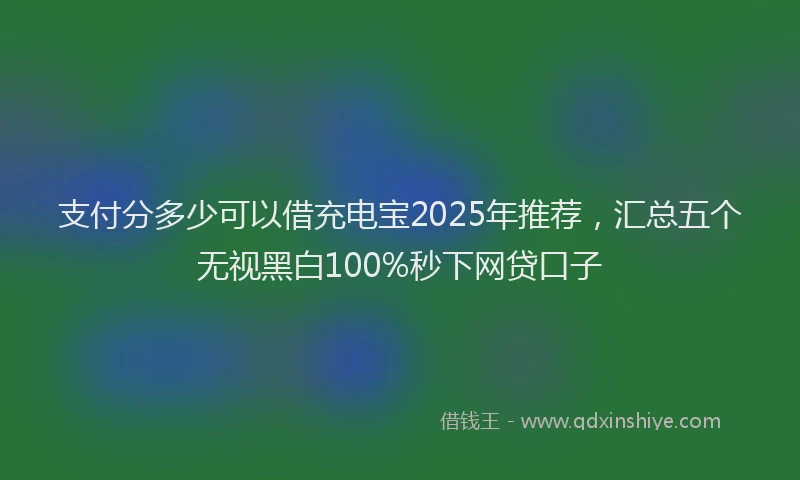 支付分多少可以借充电宝2025年推荐，汇总五个无视黑白100%秒下网贷口子