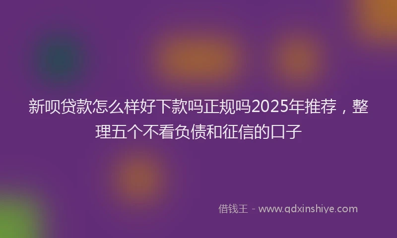 新呗贷款怎么样好下款吗正规吗2025年推荐，整理五个不看负债和征信的口子