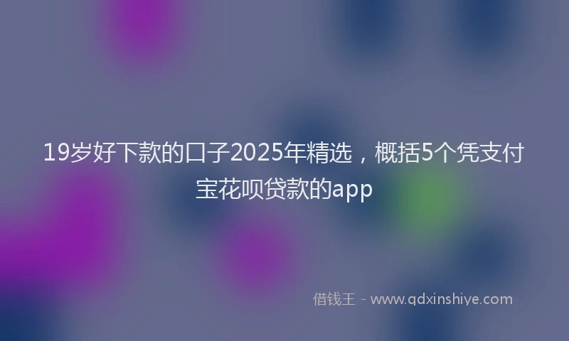 19岁好下款的口子2025年精选，概括5个凭支付宝花呗贷款的app