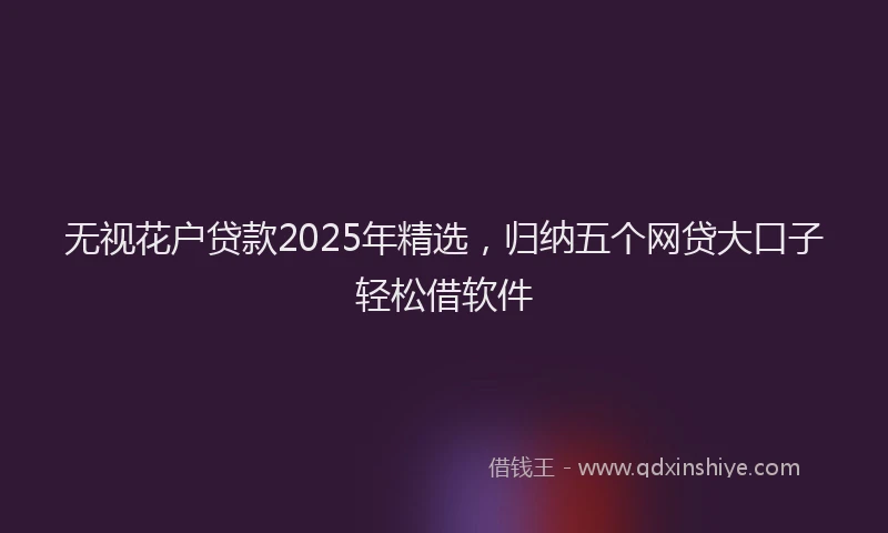 无视花户贷款2025年精选，归纳五个网贷大口子轻松借软件