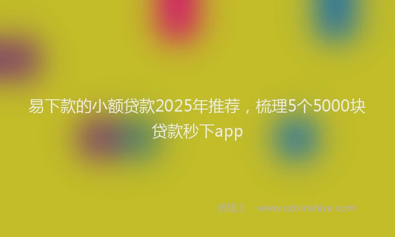 易下款的小额贷款2025年推荐，梳理5个5000块贷款秒下app