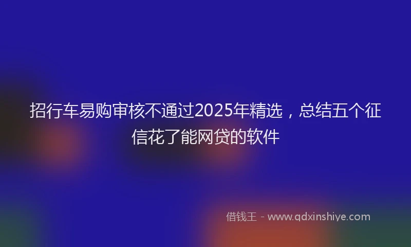 招行车易购审核不通过2025年精选，总结五个征信花了能网贷的软件