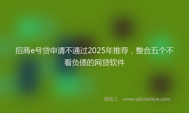 招商e号贷申请不通过2025年推荐，整合五个不看负债的网贷软件