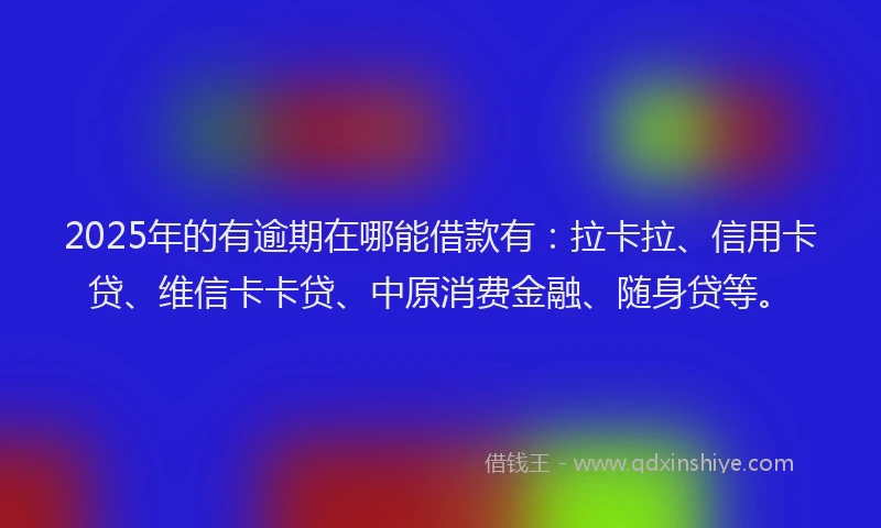 2025年的有逾期在哪能借款有：拉卡拉、信用卡贷、维信卡卡贷、中原消费金融、随身贷等。