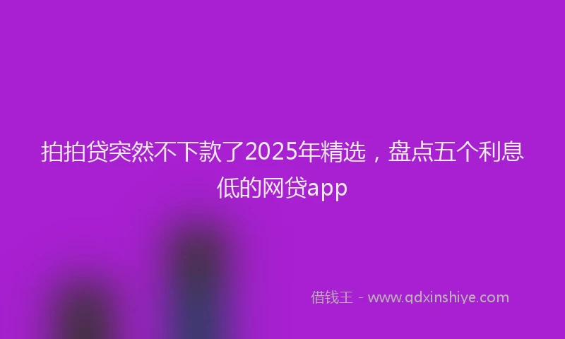 拍拍贷突然不下款了2025年精选，盘点五个利息低的网贷app