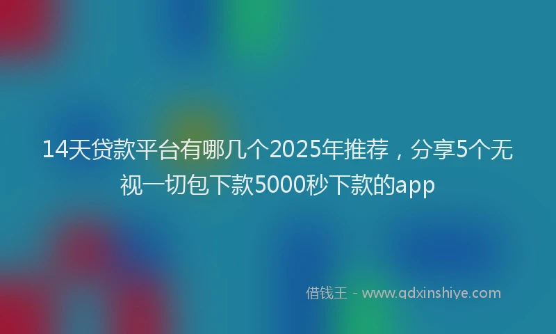 14天贷款平台有哪几个2025年推荐，分享5个无视一切包下款5000秒下款的app