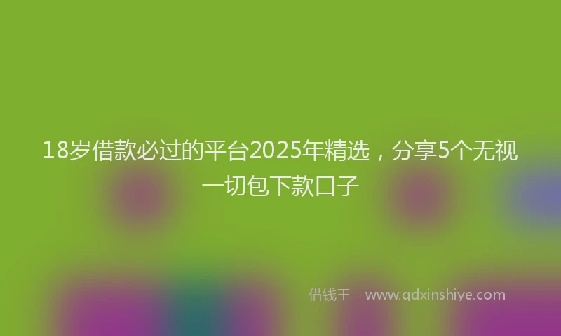 18岁借款必过的平台2025年精选，分享5个无视一切包下款口子